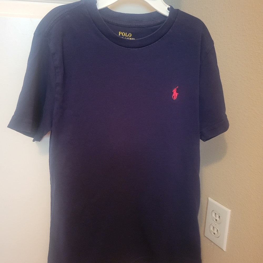 Polo by Ralph Lauren Blue Short Sleeve Tee with Red Logo